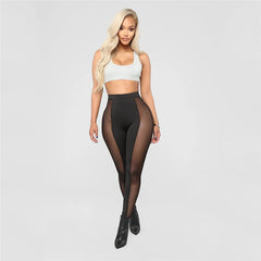 Women's Mesh Leggings Gym Pants High Waist Elegant Sports Womens Push Up