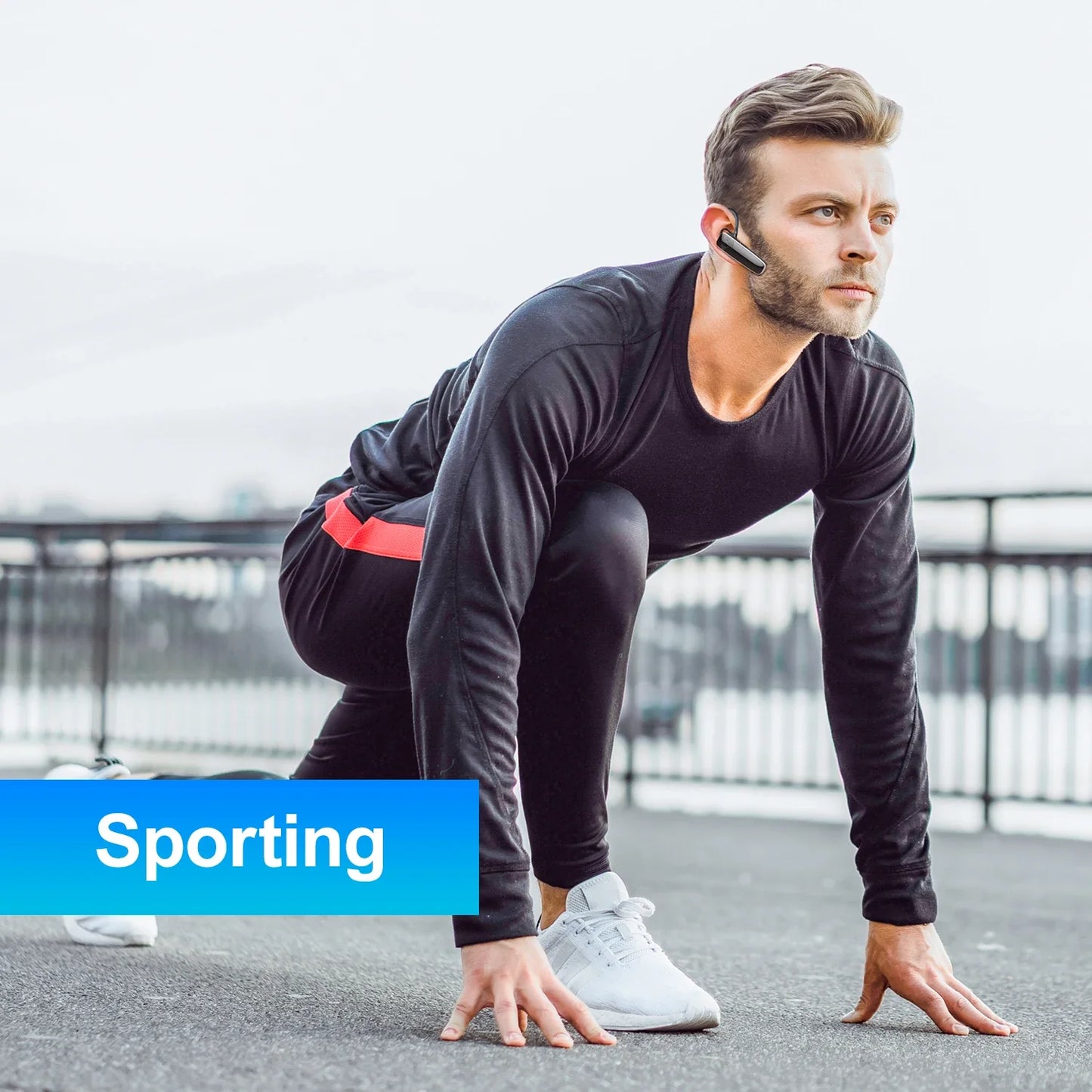 Wireless Headset Bluetooth Earbuds Single Earphones With MEMS Micro Ear Hook