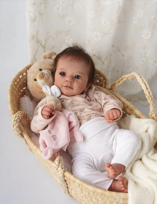 NPK 49CM Hand-Painted Reborn Baby Doll Newborn Felicia Realistic 3D Skin Tone High-Quality Genesis Painting Collectible Doll