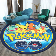 Pokemon Cartoon HD Printed Round Carpet Dropshipping Rug for Living Room Area Rug