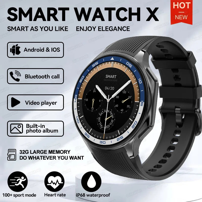 2025 Men High-End Business Watch For IOS OPPO Watch X 4G Large Memory Video playback Smartwatch Sport Fitness Waterproof Watches