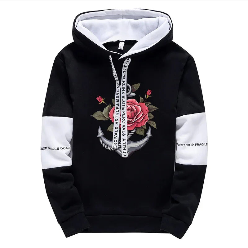 Mens Tracksuit Retro Pattern Printing  Single Piece Sweatshirts Sweatpants Casual Office Home Hoodie Pants Sports Mens Clothing