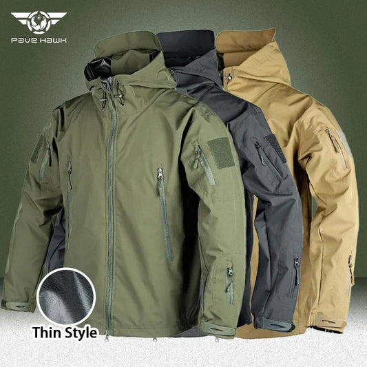 Training Jacket Men Spring Autumn Multi-pocket Wear-resistant Windbreaker Jackets