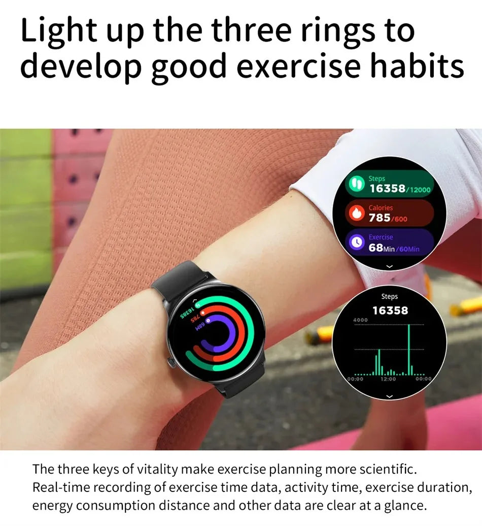For Huawei New Ultra Slim AMOLED Smart Watch Women Screen Always Display Time Heart Rate BT Calling High-end Fashion Smartwatch