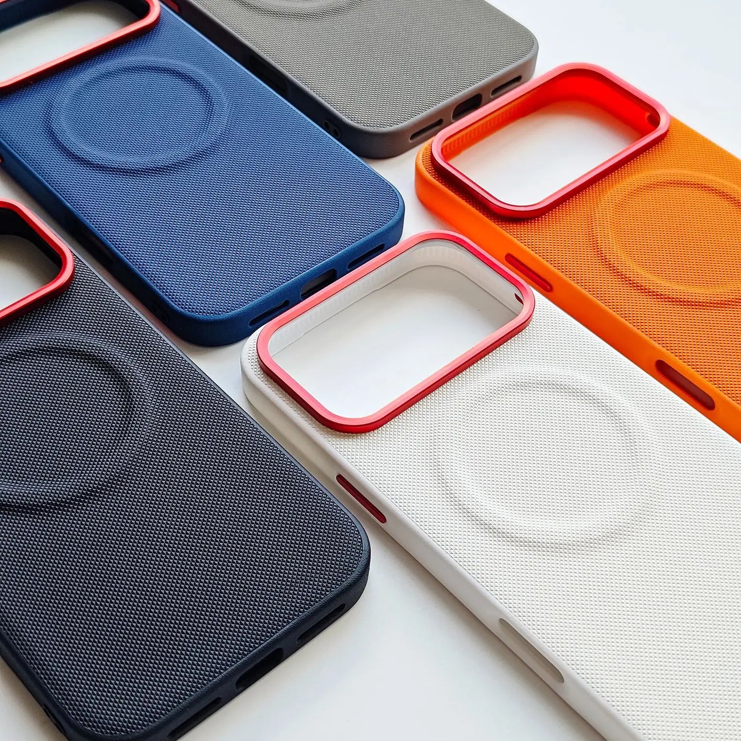 Leather Magnetic Case For Iphone 17 Pro Max/17 Pro/17 Magsafe Charging Grain Diamond Textured Individual Buttons Leather Cover