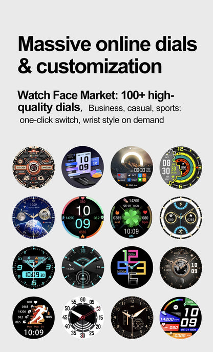 New Smart Watch Men Full Touch Screen Compass Bluetooth Call Flashlight Sports Activity Fitness Heart Rate Waterproof Smartwatch