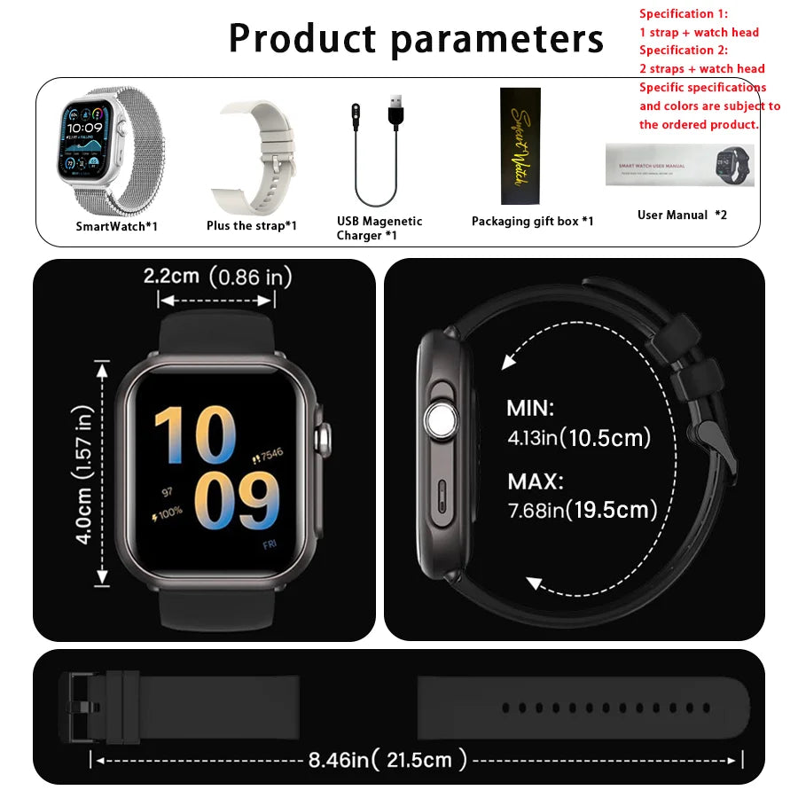 Viiray Smart Watch with 1000mAh Battery & 100-Day Long Battery Life, 110+ Sports Modes, Heart Rate & Sleep Monitor for Men Women