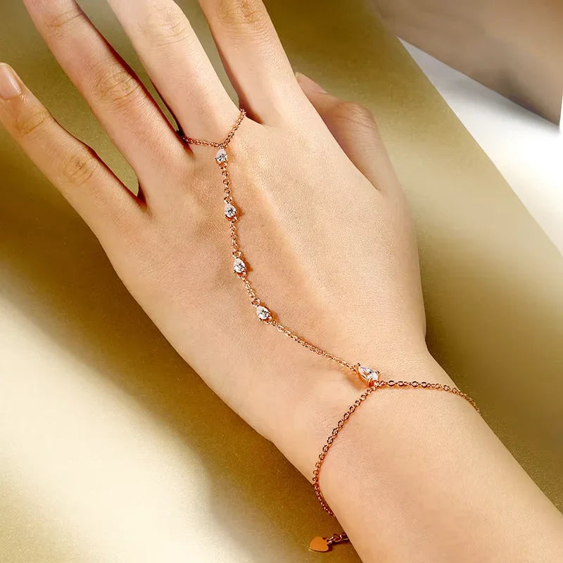 Smyoue Pear Cut Genuine Moissanite Bracelets for Women Girls Luxury Chain Lab Diamond S925 Sterling Silver Plated 18K Jewelry