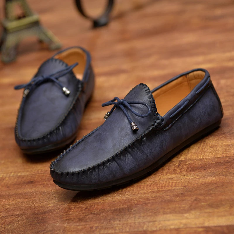 Fashion Leather Men Casual Shoes Luxury Brand comfortable Slip on Formal Loafers Men Moccasins Italian Soft Male Driving Shoes