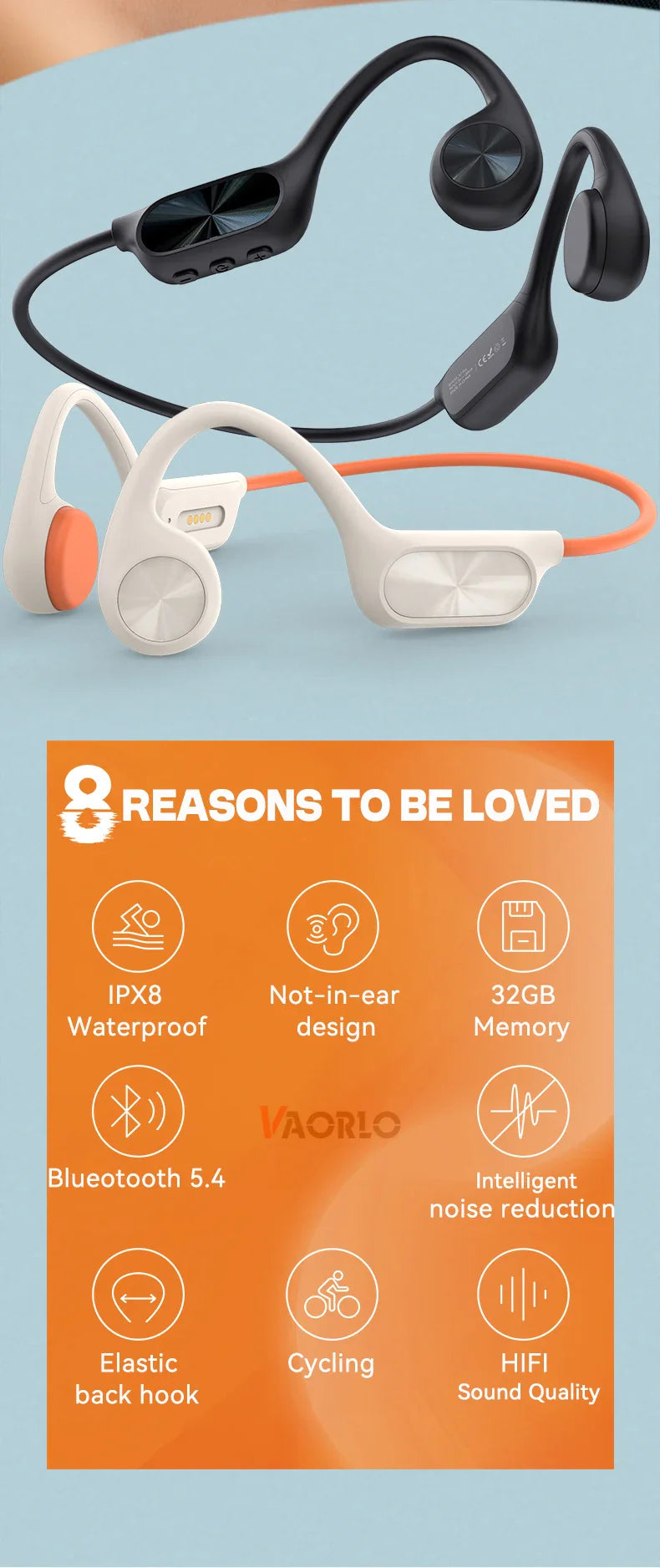 Hot IPX8 Waterproof Swimming Earphone Bluetooth 5.4 Bone Conduction Headphones With 32GB MP3 Player Wireless Headset LED Display