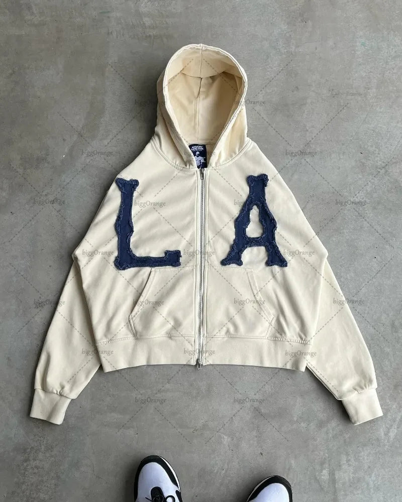 Y2k Harajuku Retro Trendy Brand Letter Embroidery Oversized Sweatshirt Women