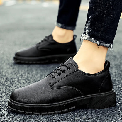 Men's Leather Shoes Casual Comfort Black Formal Oxfords For Men Lightweight Office Shoes