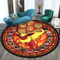 Pokémon Cartoon HD Printed Round Carpet for Living Room Rugs Camping Picnic Mats