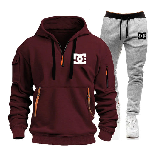 Men's hoodie sets for autumn and winter, featuring casual, fashionable, comfortable and personalized jogging suits and sport pan
