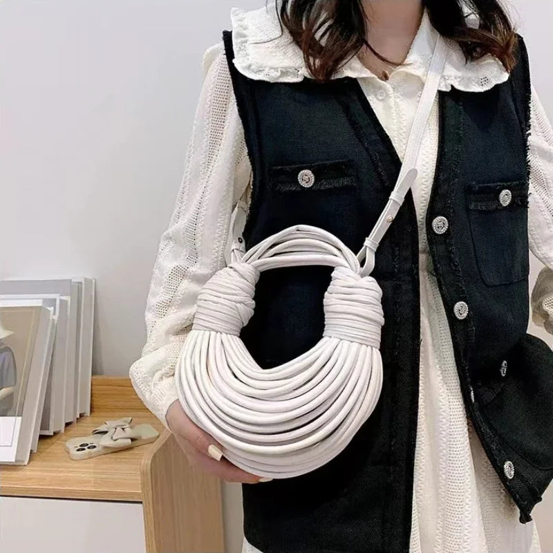 Handbags for Women in Gold Luxury Designer Brand Handwoven Noodle Bags