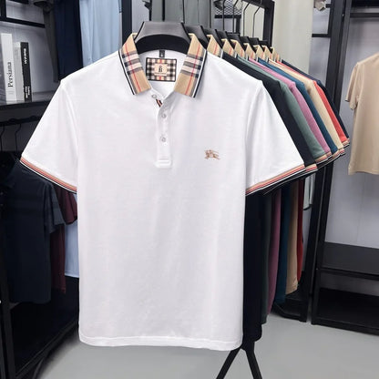 Designer fashion brand short sleeve polo shirt men summer new luxury exquisite embroidery high-end business casual Paul T-shirt
