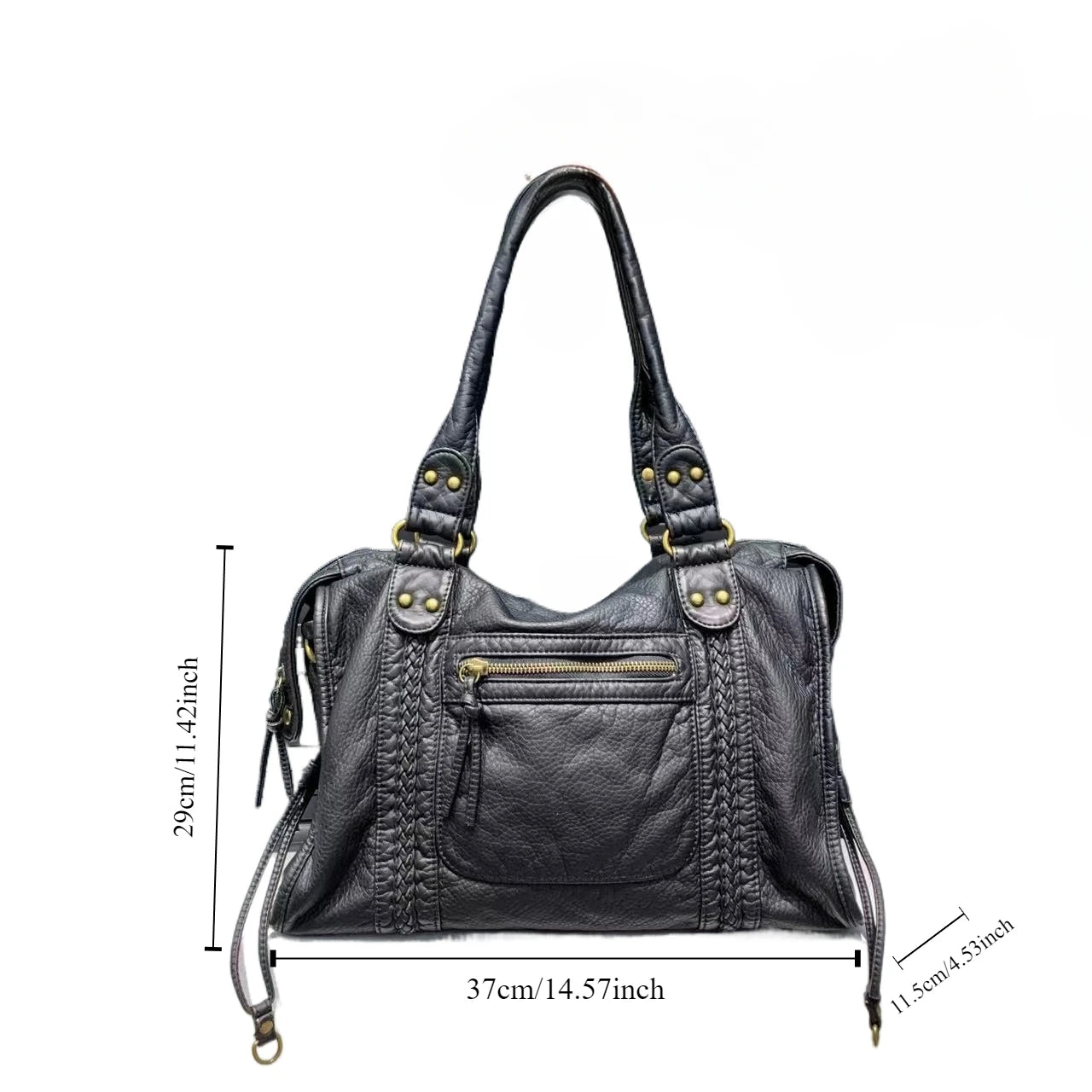 Y2K Spicy Girl One Shoulder Crossbody Bag Vintage Washed Leather Soft Leather