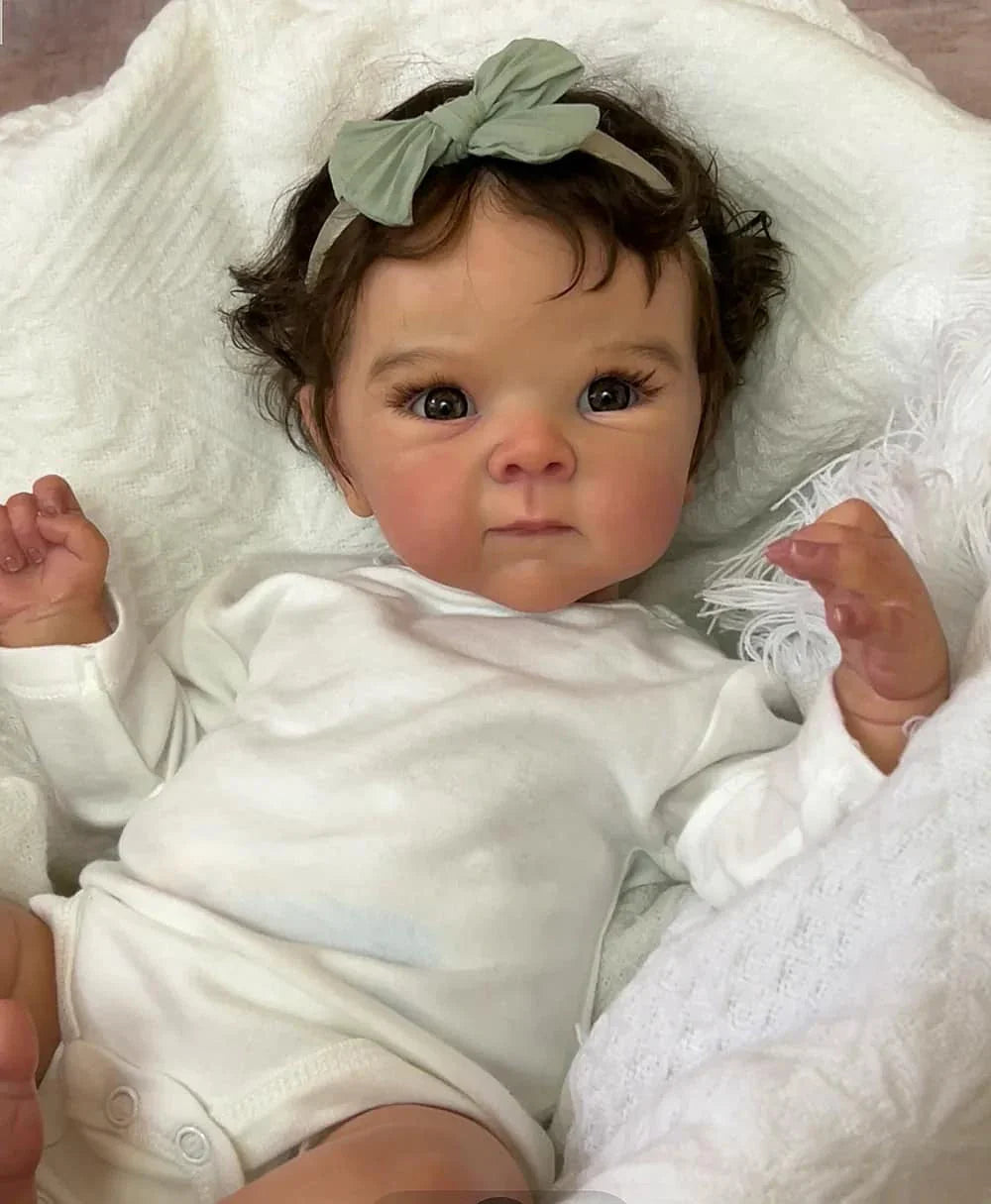 NPK 18inch Lifelike Newborn Baby Reborn Doll Bettie Soft Body 3D Skin Painting Visible Veins Multiple Layers Cuddly Collectible
