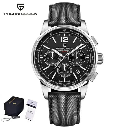 PAGANI DESIGN 2024 New Fashionable Luxury Casual Men's Quartz Watch VK63 100M Waterproof Sapphire Glass Stainless Steel Watch