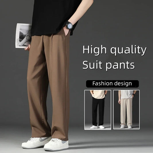 Pants Korean Men's Pants Straight Loose Sweatpants Soft Fashion Draping woven