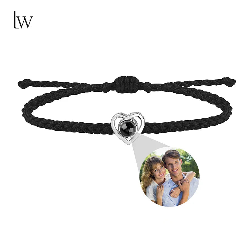 Custom Bracelets with Picture Personalized Gifts for Women Men, Custom Photo projection Bracelet Gifts for Couple/Family/Friend