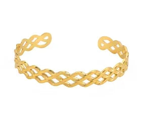 Stainless Steel Inlaid Zircon Bangle Round Bracelets