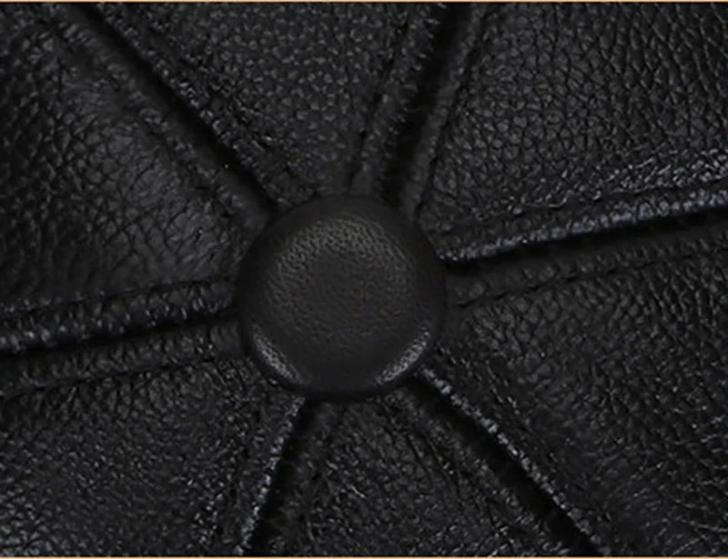Brand New Style 2026  Retro Cowhide Bomber Hat Winter Keep Warm Caps Men Women Real Leather Cap Thick Velvet Dad Hat Leather Hat