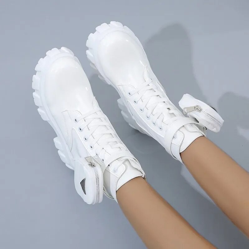 White Boots Winter Shoes Women Ankel Boots Goth Shoes Platform Boots