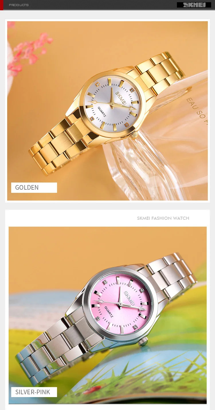 Skmei Japan Movement Luxury Quartz Watches For Women Thin Lady Hour Ladies Reloj Mujer Fashion Simple Quartz Women Watch 1620
