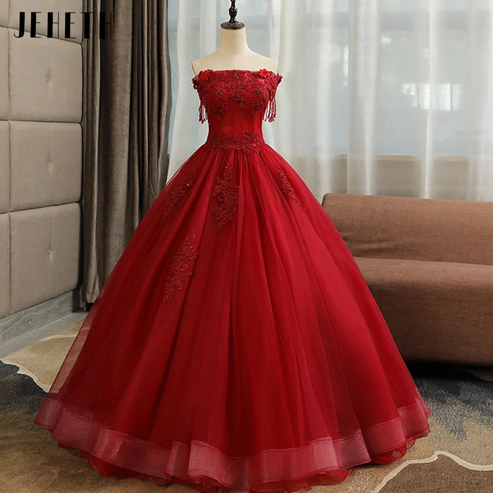 Homecoming Dresses: Off the Shoulder Prom Dress Lace Appliques Beading Party Gown