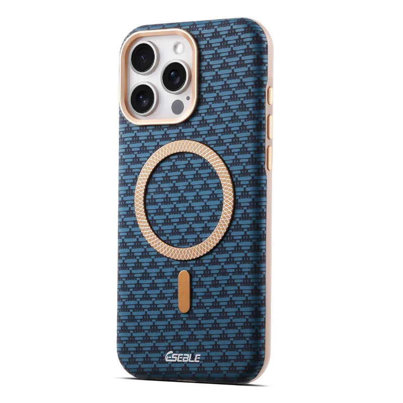 For Magsafe Magnetic Solid Color Triangle Pattern Phone Case for iPhone 17 Pro Max 15 13 14 16 Pro Max Bumper Back Cover