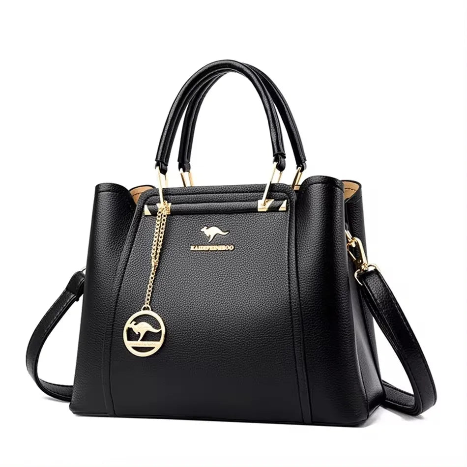 Brand Leather 3 Layers Alligator Crossbody Bag for Women Female Shoulder