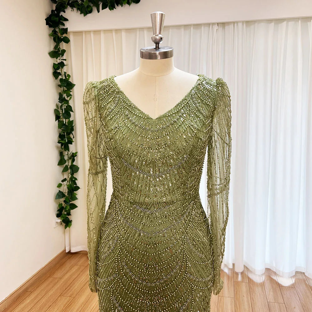 Evening wear Dresses: Evening Dress for Women Long Sleeves Party Gowns