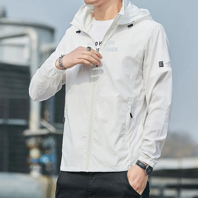 Summer Sun Protection Skin Coats Men Ultra-Light Sportswear Hooded Outwear Men