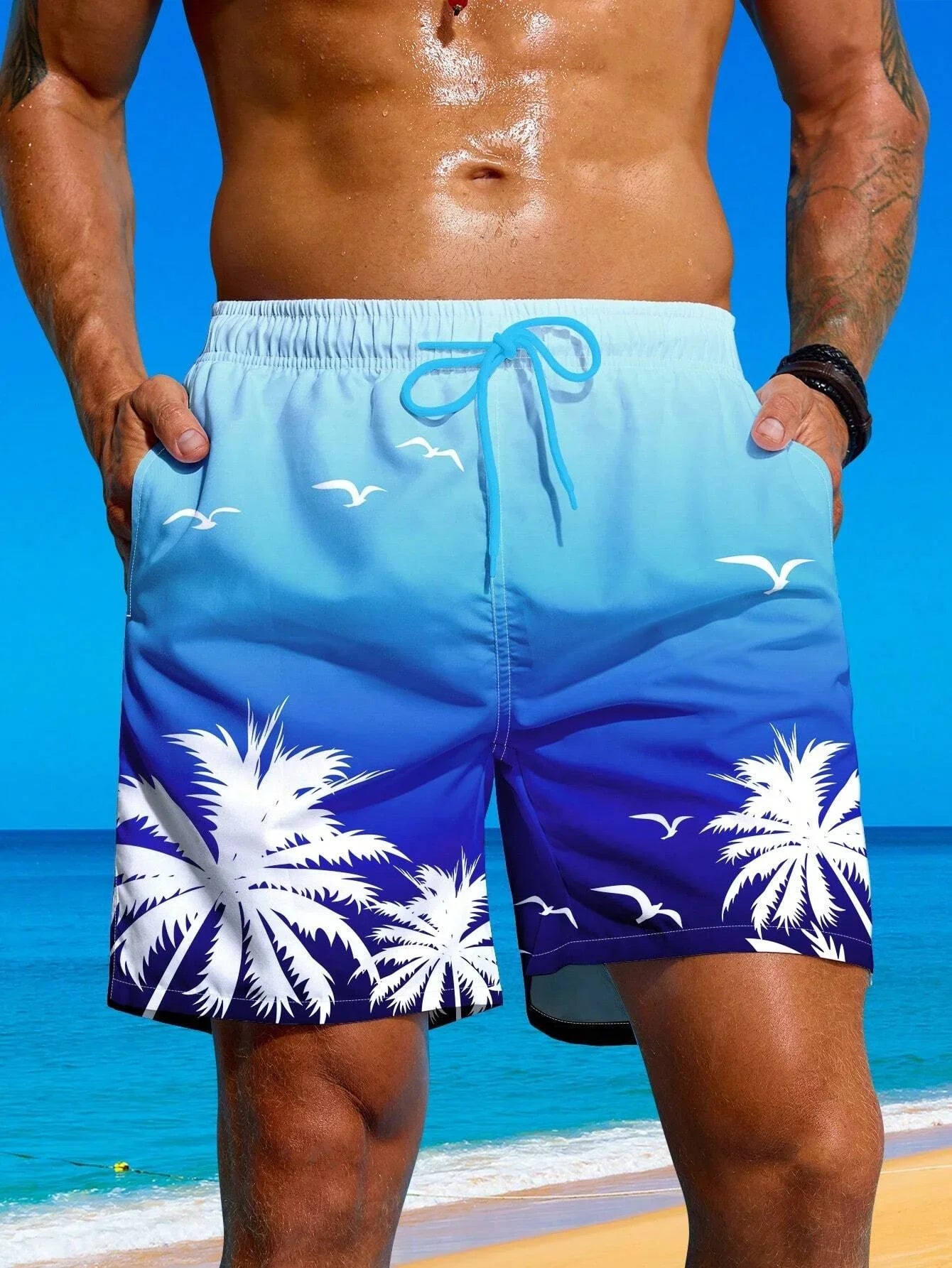 Swim Trunks Quick Dry Board Shorts Bathing Suit Breathable Drawstring With Pockets for Surfing Beach Summer Men's Swim Shorts5XL