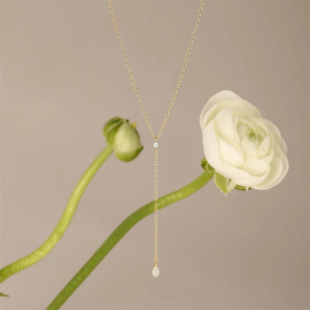 Aide 925 Sterling Silver Necklaces Charms for Women Crystal Cross Clavicle Collar Chain Simple Choker Necklace Accessories Gift