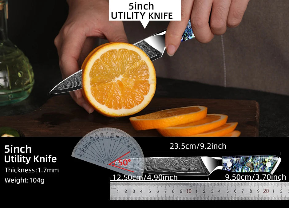 Damascus Knife Chef Knife Japanes VG10 67 Layer Steel Cleaver Paring Bread Knife
