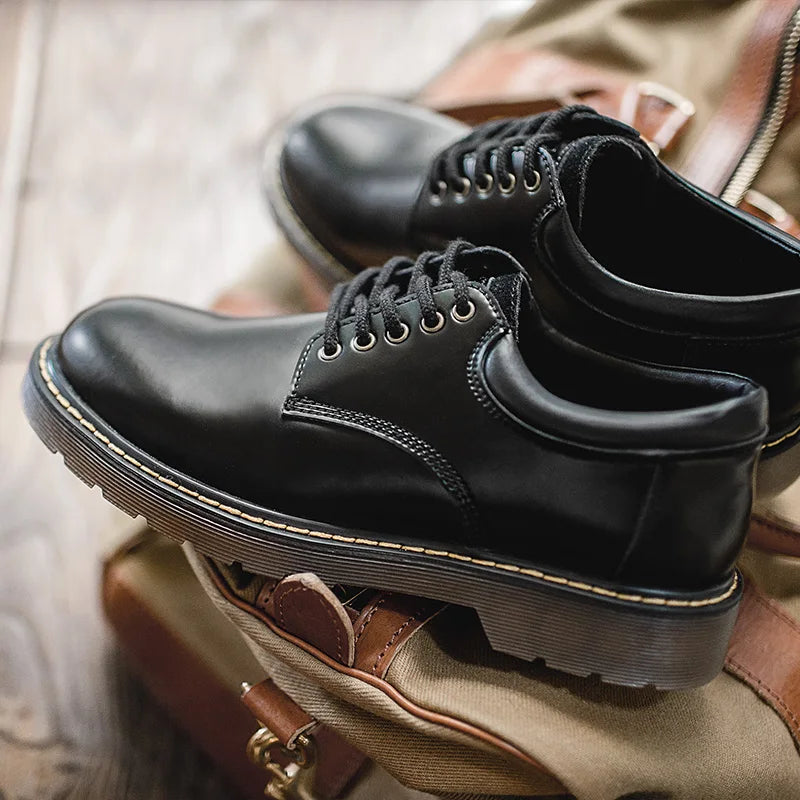 Maden Leather Platform Shoes for Men Black Outsdoor Italian Formal Boots Original Designer Ankle Boots Casual Business Shoes