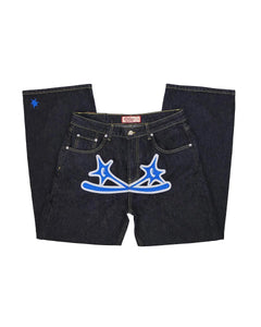 Y2K Hip Hop Gothic Jeans Street Men's Women's New Loose Rock Jeans Pants Harajuku Casual Loose Black Denim Trousers Streetwear