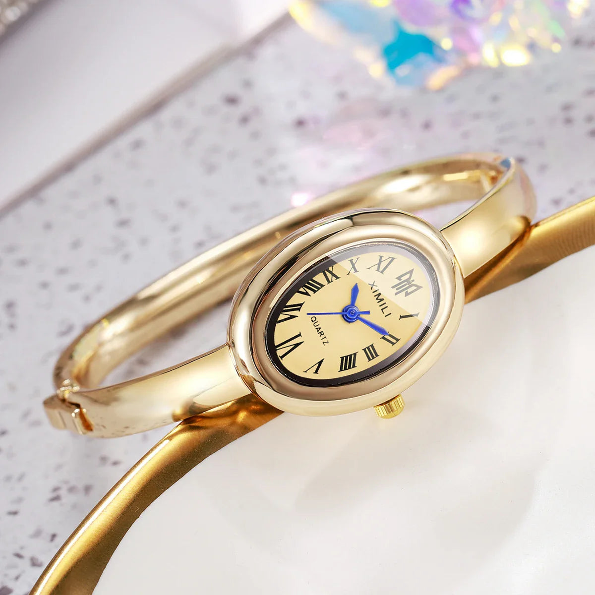 Elegant Oval Roma Dial Women Quartz Watch Fashion Bracelet Strap Ladies Wristwatch Reloj Mujer Girls Clock Gift