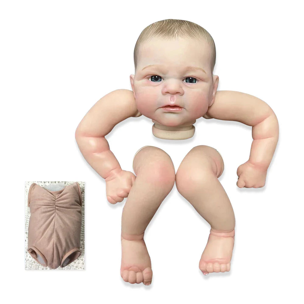 NPK 19inch Finished Doll Size Already Painted Elijah Lifelike Soft Touch Flexible finished Doll Parts with Body and eyes