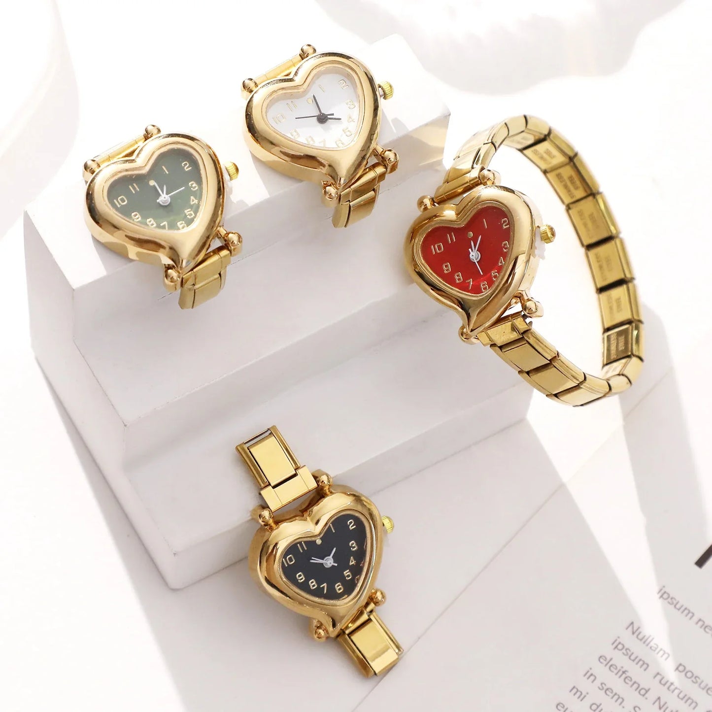 High Quality Fashion DIY 9MM Width Italian Elastic Charm Stainless Heart Shape Watch Bracelet Bangle for Friend Birthday Jewelry