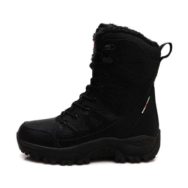 Outdoor Men's Mountaineering Boots Plush Warm Men's Snow Boots tactical combat boots