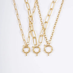 Anchor Clasp Necklaces Stainless Steel Heavy Duty Chain Necklace For Women