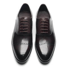 Black Blue Brown Green Men's Formal Social Shoes Genuine Leather