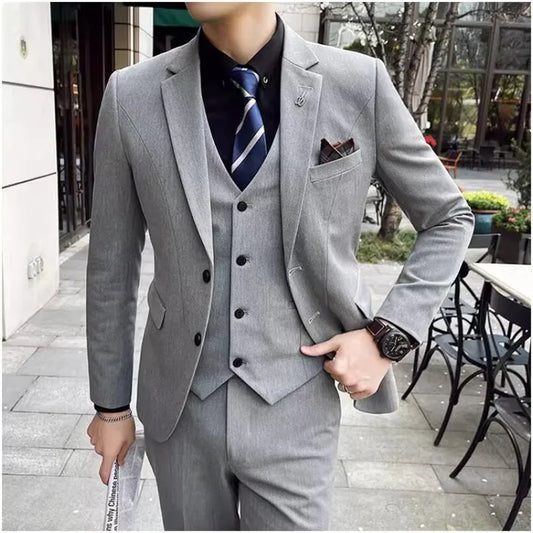 Tuxedo for Mens: Men's Classic 3-Piece Suit Set - Slim Fit Blazer, Pants, and Vest