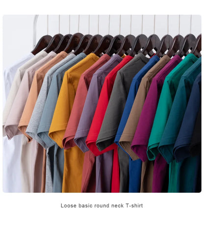 6.7oz 190gsm Combed Cotton Tees Tshirts Mens Solid Tops Woman Male Custom Team Uniform Class Clothes Summer Brand Customization