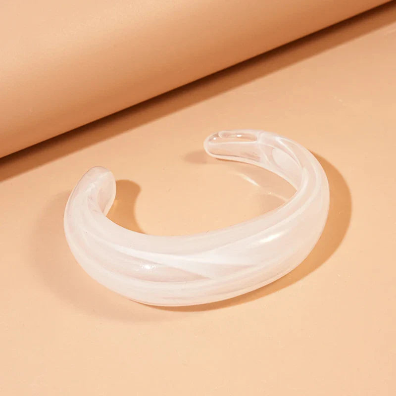 Fashion Unique Irregular Acrylic Cuff Bracelets for Women Simple Texture Multicolor Geometric Open Bangle Female Jewelry