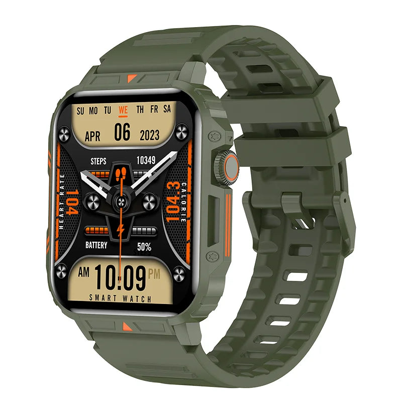 Military Men Smart Watch Health Monitor Wireless Call Smartwatch Fitness IP68 Waterproof Sports Watches for Women Android 2025