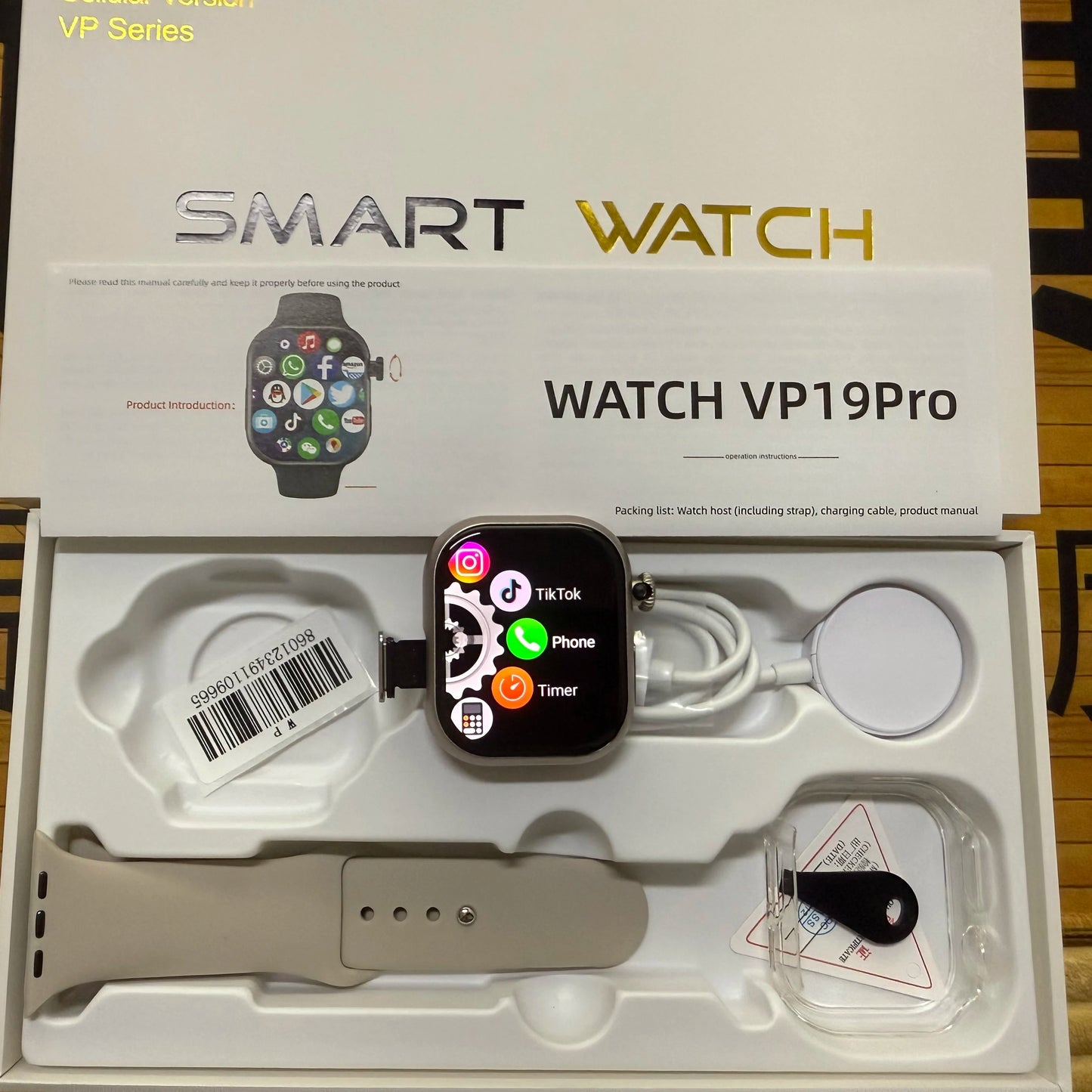VP19 Pro Android Touch ID 5G Smartwatch 1580Mah Battery Smartwatch With 800W Pull-out Camera Free Download APP WIFI GPS Amoled